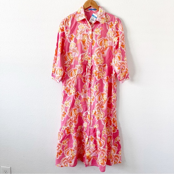 J. McLaughlin Foley Linen Dress in Trinidad Abstract - Picture 2 of 10